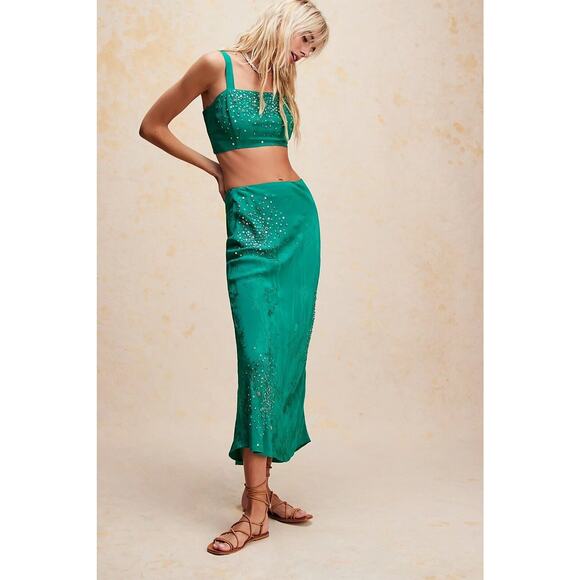 Free People Jainsons Jewel Margaux Beaded Skirt Size XL